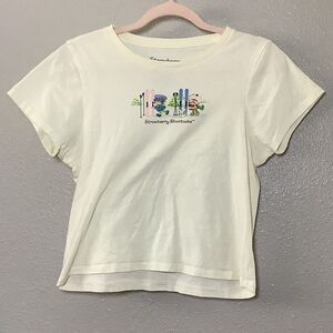 Strawberry Shortcake Skiing Winter Casual Cottagecore Y2K Cropped T Shirt XL